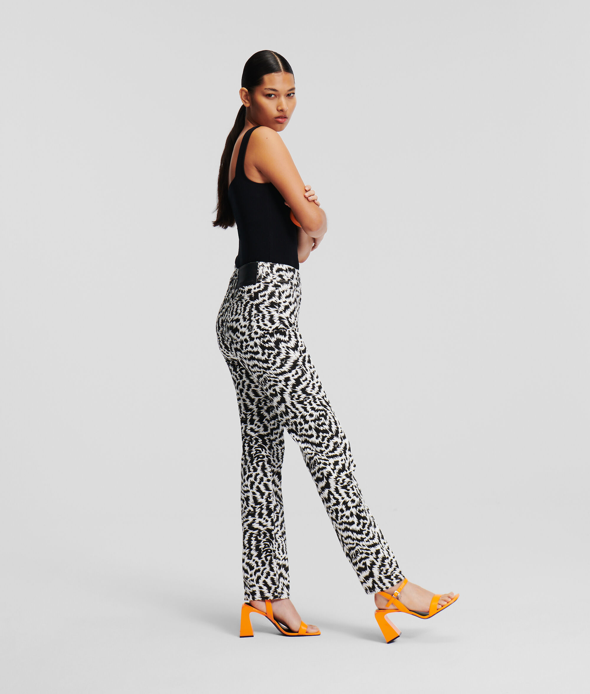 (image for) Dependable Zebra-Print Straight-Leg Jeans